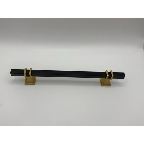 The Unbranded Brand Other - 10 Pack Black and Gold Cabinet Pulls Matte Black Drawer Pulls Black-NEW A12